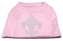 Silver Fleur De Lis Rhinestone Shirts Light Pink