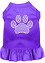 Chevron Paw Screen Print Dress Purple