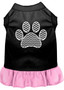 Chevron Paw Screen Print Dress Black