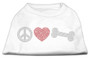 Peace Love And Bone Rhinestone Shirt White