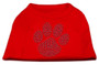 Blue Paw Rhinestud Shirt Red