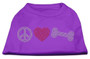 Peace Love And Bone Rhinestone Shirt Purple