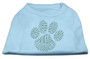 Green Paw Rhinestud Shirts Baby Blue