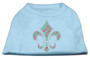 Holiday Fleur De Lis Rhinestone Shirts Baby Blue