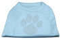 Clear Rhinestone Paw Shirts Baby Blue