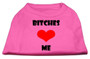 Bitches Love Me Screen Print Shirts Bright Pink