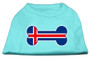 Bone Shaped Iceland Flag Screen Print Shirts Aqua