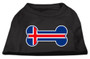 Bone Shaped Iceland Flag Screen Print Shirts Black