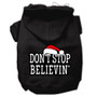 Don't Stop Believin' Screenprint Pet Hoodies Size