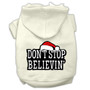 Don't Stop Believin' Screenprint Pet Hoodies Size