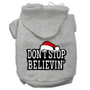 Don't Stop Believin' Screenprint Pet Hoodies Size