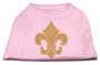 Gold Fleur De Lis Rhinestone Shirts Light Pink