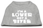 I'm A Lover Not A Biter Screen Printed Dog Shirt Grey