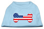 Bone Shaped American Flag Screen Print Shirts Baby Blue