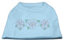 Tropical Flower Rhinestone Shirts Baby Blue