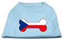 Bone Shaped Czech Republic Flag Screen Print Shirts Baby Blue