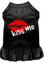 Kiss Me Screen Print Dress Black