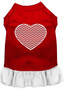 Chevron Heart Screen Print Dress Red