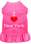 I Heart New York Screen Print Dress Bright Pink