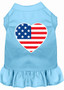 American Flag Heart Screen Print Dress Baby Blue