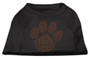 Orange Paw Rhinestud Shirts Black