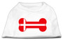 Bone Shaped Denmark Flag Screen Print Shirts White