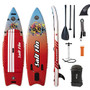 Sail Fin Wasteland Inflatable Stand-Up Paddle Board Double Layer, 9' Long, 30" Wide, 5" Thick - Durable and Lighweight, Includes: Dual Action Pump, Backpack, Leash and Paddle