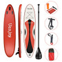 Uenjoy 11' Inflatable Stand Up Paddle Board (6 Inches Thick) Non-Slip Deck Adjustable Paddle Backpack,Pump, Repairing kit, Red