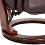 Morgan Java Faux Leather Ottoman and Swiveling Recliner