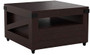 ioHOMES Clyde Industrial 1-Drawer Square Coffee Table with 1 Open Shelf, Magazine Rack and Caster Wheels, 31", Vintage Walnut
