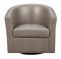 Coaster 902726-CO Faux Leather Upholstered Swivel Accent Chair, Champagne