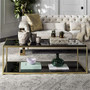 Safavieh Home Collection Zola Gold and Glass Rectangle Coffee Table