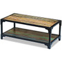 vidaXL Solid Reclaimed Wood Coffee Couch Side Tea Table Multicolor Steel Frame