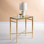 Safavieh American Homes Collection Viggo Antique Gold Glass Couture Side Table