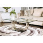 BOWERY HILL Glass Top Coffee Table in Satin
