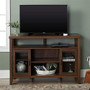 Pemberly Row 52" Entertainment Credenza Highboy TV Stand Console Buffet Sideboard Entryway Cabinet in Dark Walnut