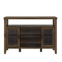 Pemberly Row 52" Entertainment Credenza Highboy TV Stand Console Buffet Sideboard Entryway Cabinet in Dark Walnut