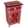 Fez Top Mango Wood Handpainted 1 Drawer Nightstand-End Table