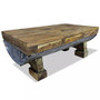Festnight Vintage Coffee Table, Retro-Style Handmade Side Coffee Table Living Room Furniture Solid Reclaimed Wood