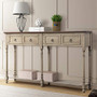 Console Table Antique Console Entryway Hallway Table Sofa Table with Drawers and Bottom Shelf (Antique Grey)