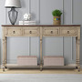 Console Table Antique Console Entryway Hallway Table Sofa Table with Drawers and Bottom Shelf (Antique Grey)