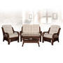 Alexa Living Armchair Dark Walnut Color Natural Rattan Wicker Handmade Design with Cushion