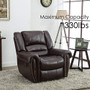 GOOD & GRACIOUS Recliner Chair Faux Leather Oversized Reclining Sofa,Heavy Duty and Overstuffed Arms and Back Classic Recliners for Bedroom/Living Room, Brown