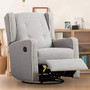 Swivel Rocker Recliner Chair - Bonzy Home Glider Recliner Chair Reclining Chair Living Room Sofa Chair with Manual Pull, Contemporary Rocking Recliner (Light Grey)