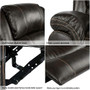 Rocker Recliner Chair,Overstuffed Faux Leather Recliner,Heavy Duty Glider Recliner for Living Room,Brown Home Theater Seating