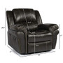 Rocker Recliner Chair,Overstuffed Faux Leather Recliner,Heavy Duty Glider Recliner for Living Room,Brown Home Theater Seating