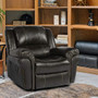 Rocker Recliner Chair,Overstuffed Faux Leather Recliner,Heavy Duty Glider Recliner for Living Room,Brown Home Theater Seating