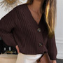 Women Short Cardigan Knitted Sweater Autumn Winter Long
