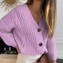 Women Short Cardigan Knitted Sweater Autumn Winter Long