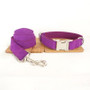 Lovely CANDY PURPLE handmade 5 sizes dog collars and leashes set